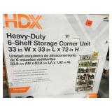 HDX 6 Shelf 72 in. H x 33 in. W x 33 in. D Heavy Duty Wire Corner Shelving Unit in Chrome not used