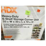 HDX 6 Shelf 72 in. H x 33 in. W x 33 in. D Heavy Duty Wire Corner Shelving Unit in Chrome not used