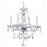 Hampton Bay Lake Point 4-Light Chrome and Clear Crystal Chandelier not used