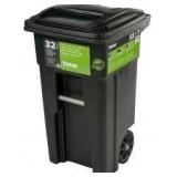 Toter 32 Gal. Greenstone Trash Can with Wheels and Attached Lid not used