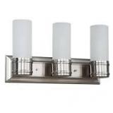 3-Light Brushed Nickel Wall Vanity Fixture V433NK03 nogt used