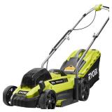 RYOBI 13 in. ONE+ 18-Volt Lithium-Ion Cordless Battery Walk Behind Push Lawn Mower with 4.0 Ah Battery/Charger Included not used in good condition