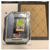Lot of 3- Picture Frames/ Display- 2 frames in good condition, the Burlap display frame is salvage