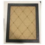 Lot of 3- Picture Frames/ Display- 2 frames in good condition, the Burlap display frame is salvage