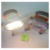 HDX Work Lights one works- missing Shield, Other one is SALVAGE for parts