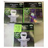Lot of 3- Airblown Halloween Inflatables 3.3 ft tall, 1 witch, 2 mummys