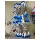 Christmas light lot- 2 strings blue mini lights, Candy cane lights, whirl-a-motion projector
