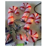 Christmas light lot- 2 strings blue mini lights, Candy cane lights, whirl-a-motion projector