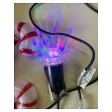 Christmas light lot- 2 strings blue mini lights, Candy cane lights, whirl-a-motion projector