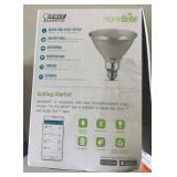 Lot of 4- Homebrite Smart LED Bluetooth 90w Bulbs, PAR38 Flood, and Candelabra style