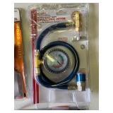Hand tool lot- Husky 2- Jaw reversible puller, Buck Bros. Wood chisel, a/c pro charging hose, zircon Studsensor