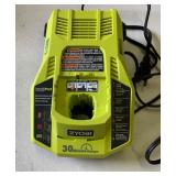 Salvage lot- Ryobi intelliport 30 minute 18v charger and battery