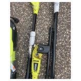 Salvage lot- electric Ryobi Trimmer, blower, pole saw