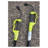 Salvage lot- electric Ryobi Trimmer, blower, pole saw