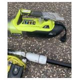Salvage lot- electric Ryobi Trimmer, blower, pole saw
