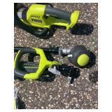 Lot of 2 Ryobi- hedge trimmer and grass Trimmer- tool only
