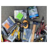 Hand tool lot- Salvage/untrested as is- utility knives, screwdrivers, pliers, ratchets etc.