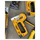 Lot of- 3 staplers and 2 riviters- Dewalt and stanley- untested/ salvage AS IS