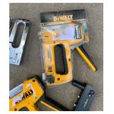 Lot of- 3 staplers and 2 riviters- Dewalt and stanley- untested/ salvage AS IS