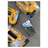 Lot of- 3 staplers and 2 riviters- Dewalt and stanley- untested/ salvage AS IS