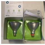 Lot of 2- Homebrite Smart LED Bulbs PAR38 Flood 90W with Bluetooth