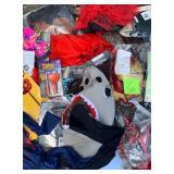 GIANT Lot- Halloween Costumes, Accessories, Supplies etc. (see all pics, each pic. shows a different part of the lot) Some complete items, Some may be SALVAGE
