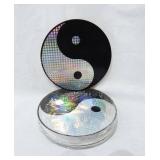 Lot of Vintage Large Yin and Yang Metallic Stickers