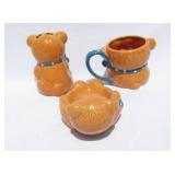 Case of New Ceramic Teddy Bear Bathroom Toothbrush Holder, Mug and Soap Dish Sets