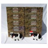 Large Lot of New Earthenware Ceramic Cow Cookie Jars With Sound