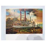 Lot of Vintage Fred Sweney The River Belle Card Prints