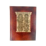 Vintage 1977 The Halls of Fame Hand Crafted Mission Leather Bound Book