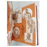 Vintage 1977 The Halls of Fame Hand Crafted Mission Leather Bound Book