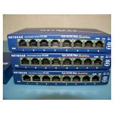(4) NetGear, 8-Port, 10/100 Mbps Fast Ethernet Switches