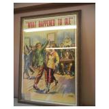 EXTREMELY RARE ORIGINAL POSTER & POSTCARD!!!! - "What Happened To Ole" circus poster, St. Peter, Minnesota - George Engesser