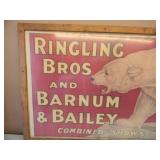 ORIGINAL! RARE! VINTAGE! - RINGLING BROS AND BARNUM & BAILEY COMBINED SHOWS CIRCUS POSTER - AWESOME PIECE! - APPROX 38" BY 27" - SEE PICTURES!