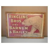 ORIGINAL! RARE! VINTAGE! - RINGLING BROS AND BARNUM & BAILEY COMBINED SHOWS CIRCUS POSTER - AWESOME PIECE! - APPROX 38" BY 27" - SEE PICTURES!