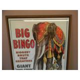 ORIGINAL! VINTAGE! - RINGLING BROS CIRCUS POSTER "BIG BINGO"  17 R-216 - RARE NICE! - APPROX 24" BY 32" - SEE PICTURES!
