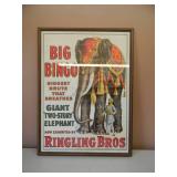 ORIGINAL! VINTAGE! - RINGLING BROS CIRCUS POSTER "BIG BINGO"  17 R-216 - RARE NICE! - APPROX 24" BY 32" - SEE PICTURES!