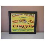 ORIGINAL! VINTAGE! - CARSON & BARNES 5 RING CIRCUS POSTER - GREAT PIECE! - APPROX 25" BY 21" - SEE PICTURES!