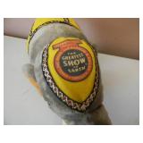 VINTAGE RINGLING BROS & BARNUM & BAILEY CIRCUS - KING TUSK PLUSH ELEPHANT! - SEE PICTURES!