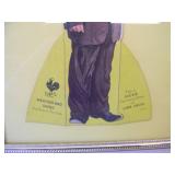 Vintage 1951 - NICKIE THE TRAMP CLOWN FOR SUPER CIRCUS WEATHER-BIRD SHOES ADVERTISEMENT - Nice little Table Top Sign. Dated 1951. RARE! NICE! IN FRAME! - APPROX 8" tall by 5" wide - SEE PICTURES!