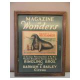 VINTAGE 1920s MAGAZINE OF WONDERS RINGLING BROS AND BARNUM & BAILEY CIRCUS BOOK - RARE! - FRAMED - SEE PICTURES!