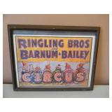 VINTAGE RINGLING BROS AND BARNUM & BAILEY CIRCUS POSTER - RARE! - FRAMED - APPROX 18" BY 14" - SEE PICTURES!