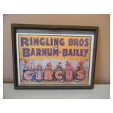 VINTAGE RINGLING BROS AND BARNUM & BAILEY CIRCUS POSTER - RARE! - FRAMED - APPROX 18" BY 14" - SEE PICTURES!