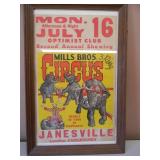 ORIGINAL! VINTAGE! - MILLS BROS 3 RING CIRCUS POSTER - AWESOME ORIGINAL POSTER! - APPROX 17" BY 26" - SEE PICTURES!