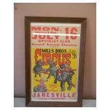 ORIGINAL! VINTAGE! - MILLS BROS 3 RING CIRCUS POSTER - AWESOME ORIGINAL POSTER! - APPROX 17" BY 26" - SEE PICTURES!
