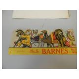 EXTREMELY RARE!!!!! - ORIGINAL 1920s AL G BARNES WILD ANIMAL CIRCUS "ALICE IN JUNGLELAND" HAT POSTER - SOLD FOR OVER $150.00! - SEE PICTURES!