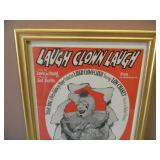 Original Vintage 1928 Sheet Music-Laugh Clown Laugh - IN FRAME - RARE! - SEE PICTURES!