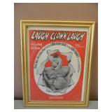 Original Vintage 1928 Sheet Music-Laugh Clown Laugh - IN FRAME - RARE! - SEE PICTURES!