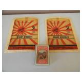 VINTAGE 1973 LION DESIGN RINGLING BROS BARNUM & BAILEY PLAYING CARDS FULL SET IN BOX - WITH 2 VINTAGE 5 CENT CIRCUS POPCORN BAGS - SEE PICTURES!